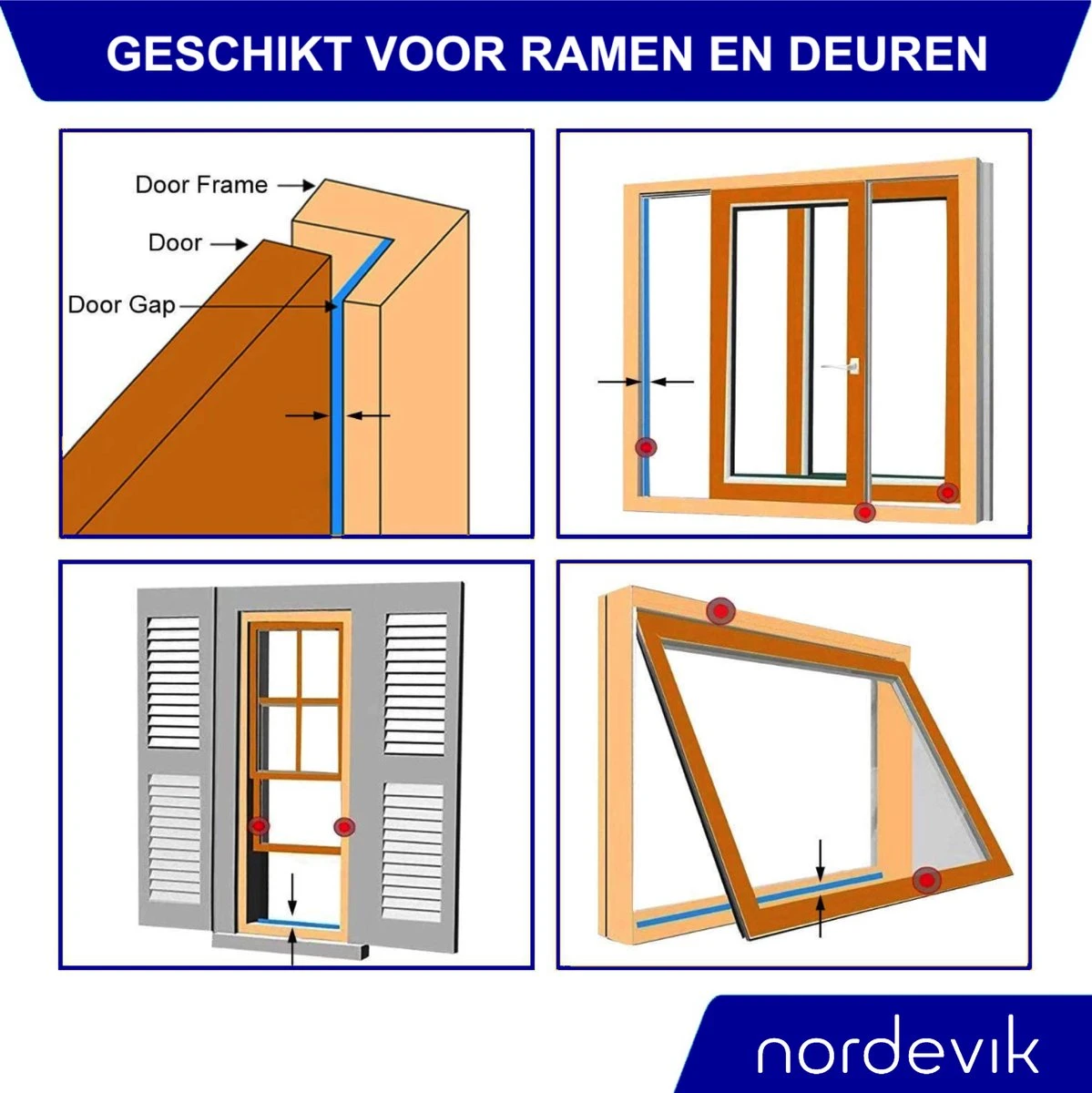 Nordevik® Tochtstrip 12 Meter - Zelfklevend - Energiebesparing - Voor Ramen En Deuren - E-profiel Tochtstopper - Tochtband - Tochtwering - Hoogwaardig Foam - Woning Verduurzamen - 4 X 9mm 10 Nordevik® Tochtstrip 12 Meter - Zelfklevend - Energiebesparing - Voor Ramen En Deuren - E-profiel Tochtstopper - Tochtband - Tochtwering - Hoogwaardig Foam - Woning Verduurzamen - 4 X 9mm - Afbeelding 10