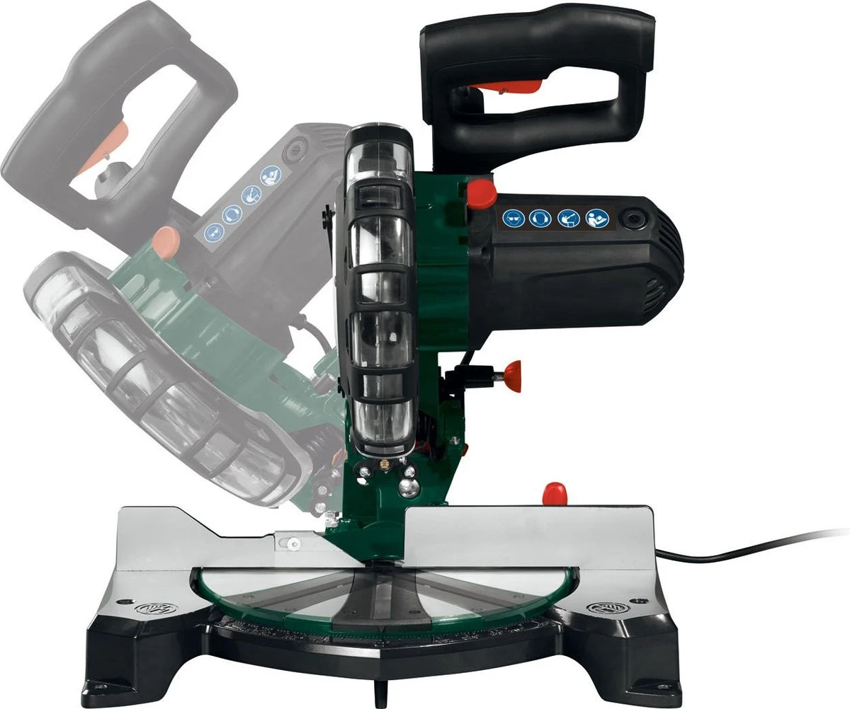 Parkside Afkortzaag En Verstekzaag 1500W - Toerental: 0 - 5000 Tpm - Verstekhoek: -45 - 45° - Traploos Kantelbare Zaagkop - Eenvoudig Te Bevestigen Stofzak - Laser Voor Verhoogde Snijprecisie - 15 Parkside Afkortzaag En Verstekzaag 1500W - Toerental: 0 - 5000 Tpm - Verstekhoek: -45 - 45° - Traploos Kantelbare Zaagkop - Eenvoudig Te Bevestigen Stofzak - Laser Voor Verhoogde Snijprecisie - - Afbeelding 15