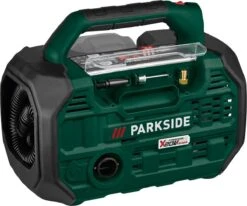 Parkside Accu Compressor / Luchtpomp - 20V - Werkdruk: 10,3 Bar - Luchtdebiet: Max. 380 L/min. - Exclusief Accu En Snellader