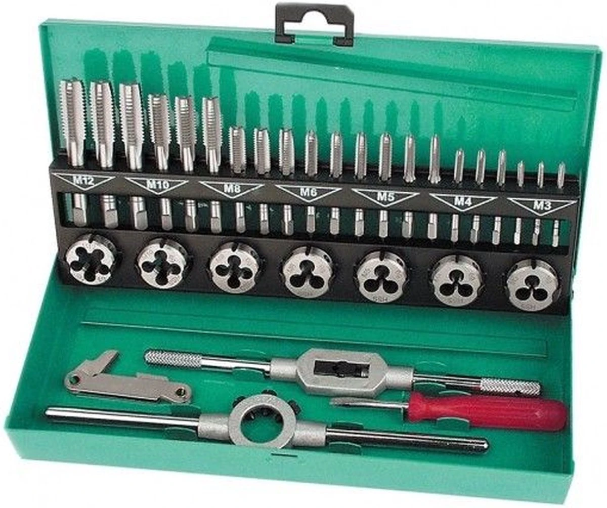 Brüder Mannesmann Tappen- En Snijmoerenset 32-delig 53250 1 Brüder Mannesmann Tappen- En Snijmoerenset 32-delig 53250