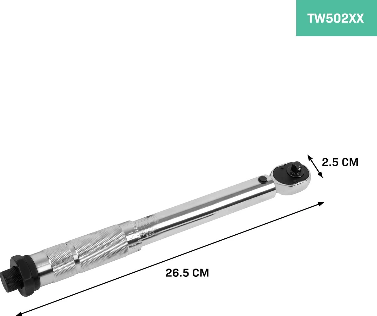 VONROC Momentsleutel ¼” - 265mm - 5-25Nm – Incl. 12-delige Bitset (8 X Inbus, 4 X Torx) En 100mm Verlengstuk - In Stevige Opbergkoffer 6 VONROC Momentsleutel ¼” - 265mm - 5-25Nm – Incl. 12-delige Bitset (8 X Inbus, 4 X Torx) En 100mm Verlengstuk - In Stevige Opbergkoffer - Afbeelding 6