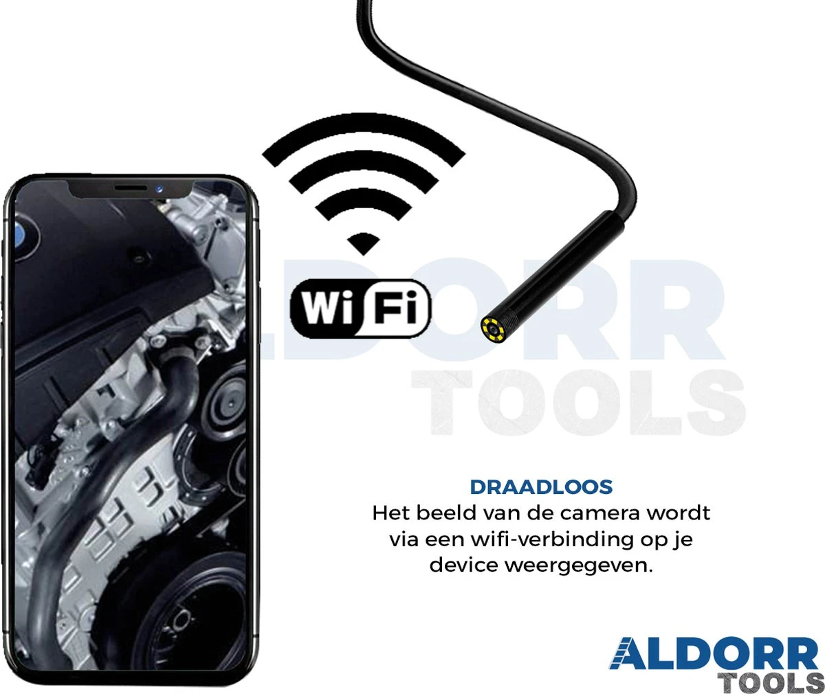 ALDORR Tools - Inspectiecamera 5M - Android/IOS - IP68 Waterdicht - 1080P HD - Endoscoop - Inspecteren Met Telefoon 3 ALDORR Tools - Inspectiecamera 5M - Android/IOS - IP68 Waterdicht - 1080P HD - Endoscoop - Inspecteren Met Telefoon - Afbeelding 3