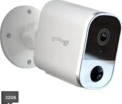Gologi Draadloze Camera Op Accu - Beveiligingscamera - Met Nachtzicht - WiFi Camera - Security Camera - Oplaadbaar - Nederlandstalige App - 32GB SD-kaart - Wit