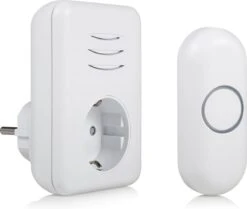 Byron DBY-22313 Draadloze Deurbel - Ontvanger Met Stekker Inclusief Stopcontact - Waterdicht - Wit - 150m Bereik - 80dB - 16 Melodieën