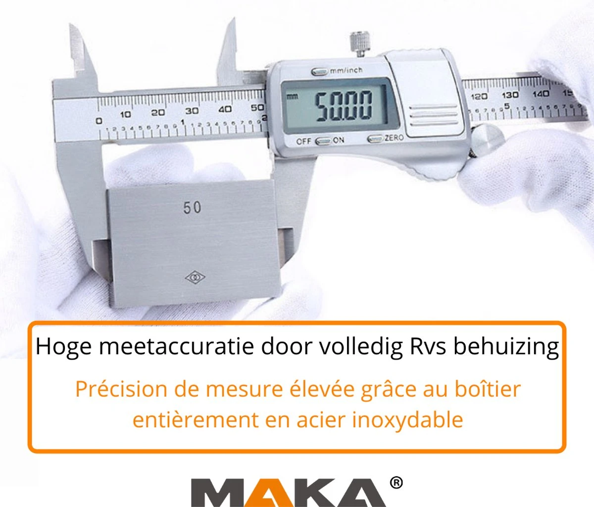 MAKA Digitale Schuifmaat - 150mm - RVS - Extra Batterijen - Opbergcase 2 MAKA Digitale Schuifmaat - 150mm - RVS - Extra Batterijen - Opbergcase - Afbeelding 2