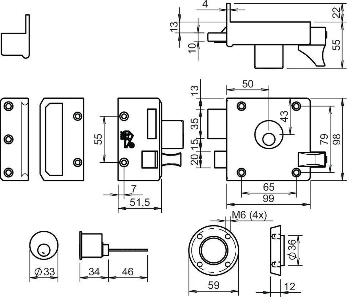 Lips - Veiligheidsoplegslot Met Losse Buitencilinder - 1754 50 Mm - Dr. 2 / Din Rechts 5 Lips - Veiligheidsoplegslot Met Losse Buitencilinder - 1754 50 Mm - Dr. 2 / Din Rechts - Afbeelding 5