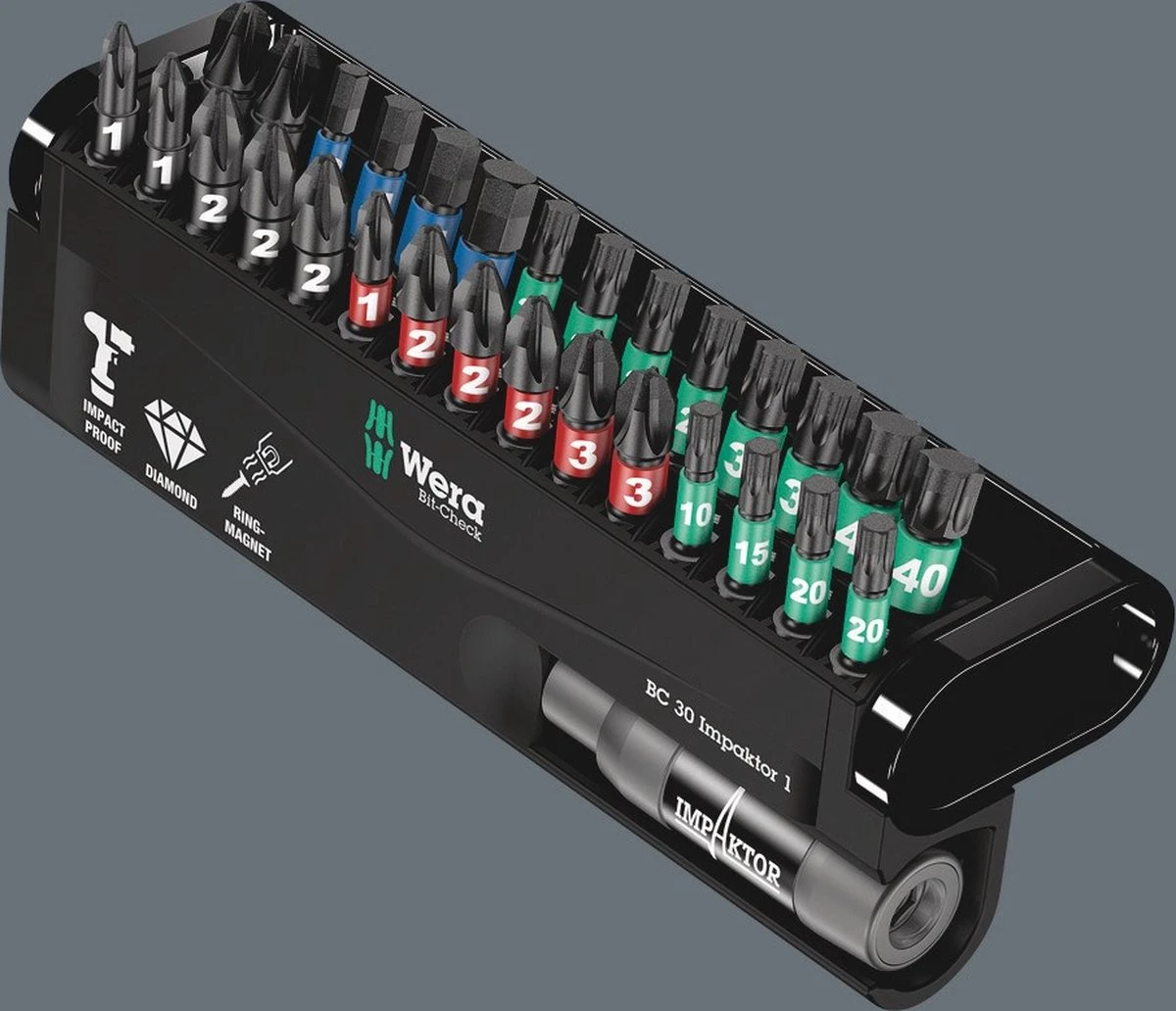 Wera 05057690001 30 Delige Bitcheck Impaktor 1 Bitset - PH/PZ/TX/HX 4 Wera 05057690001 30 Delige Bitcheck Impaktor 1 Bitset - PH/PZ/TX/HX - Afbeelding 4