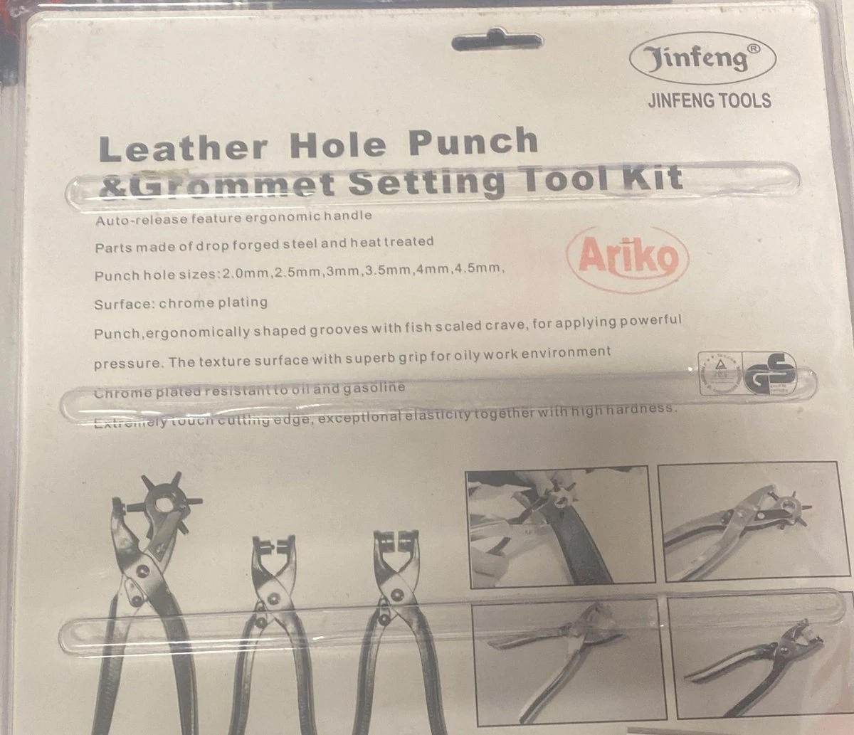 Ariko Revolvertang 203-delige Set - Ponstang - Oogjestang - Ringetjestang - Gaatjestang - Zeilringtang - Drukknooptang - Riemen & Leer - Met Benodigdheden 5 Ariko Revolvertang 203-delige Set - Ponstang - Oogjestang - Ringetjestang - Gaatjestang - Zeilringtang - Drukknooptang - Riemen & Leer - Met Benodigdheden - Afbeelding 5