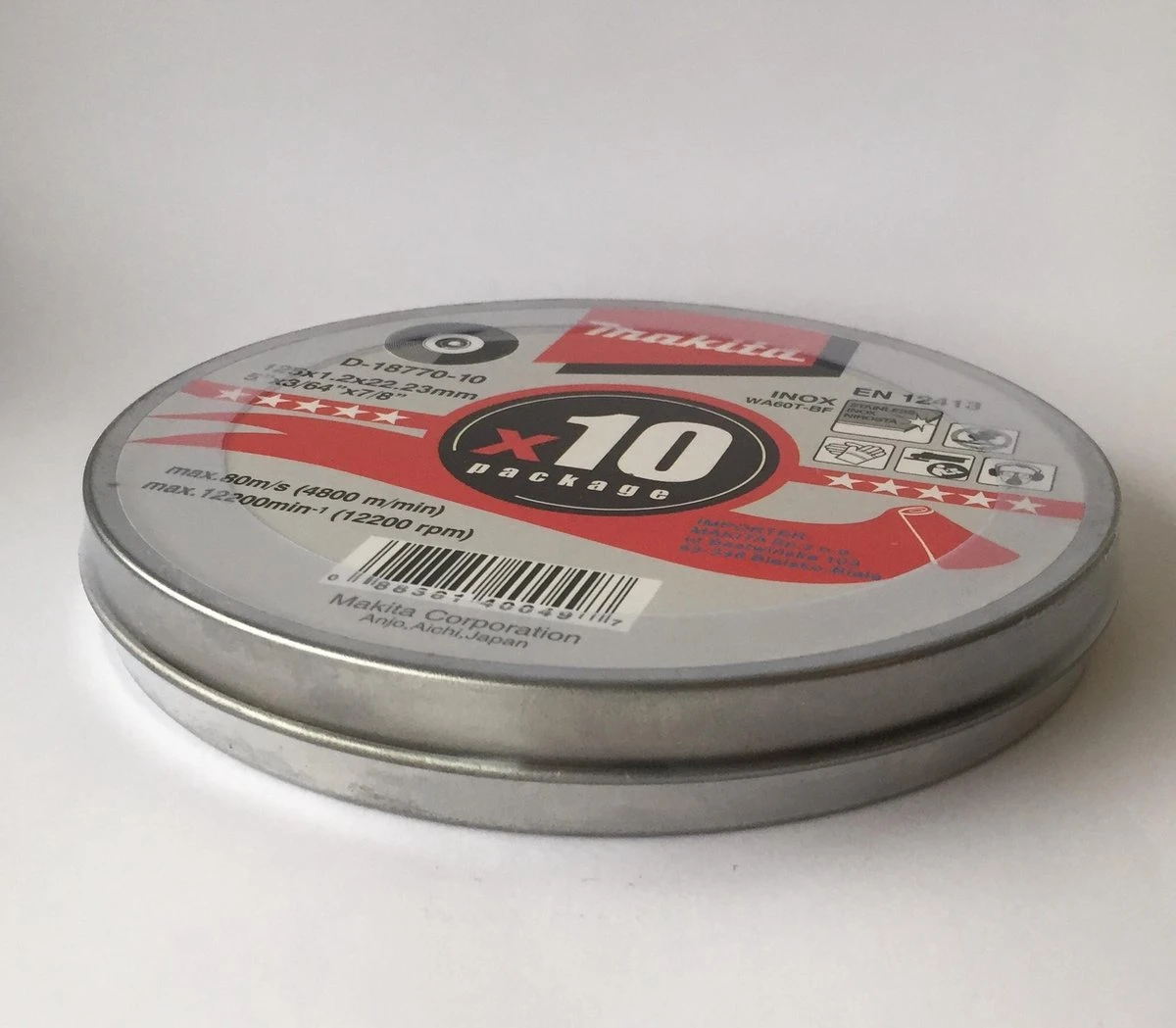 Makita D-18770-10 Doorslijpschijf - 125 X 22,23 X 1,2mm - RVS - Inox (10st) 3 Makita D-18770-10 Doorslijpschijf - 125 X 22,23 X 1,2mm - RVS - Inox (10st) - Afbeelding 3