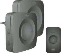 ELRO DB3000 Draadloze Deurbel Set – Met 1x Ontvanger Op Batterij + 1x Plug-in Ontvanger - Bereik 300 Meter - IP65 Waterdicht - 64 Melodieën - Zwart