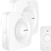 ELRO DB3000 Draadloze Deurbel Set – Met 1x Ontvanger Op Batterij + 1x Plug-in Ontvanger - Bereik 300 Meter - IP65 Waterdicht - 64 Melodieën - Wit