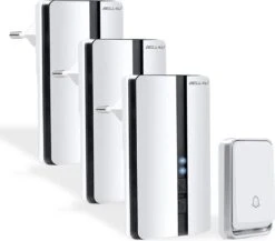 Bell4U Draadloze Deurbel Met 3 Ontvangers - Plug & Play - Beldrukker Heeft Geen Batterijen Nodig - IP55 Waterdicht - Wit