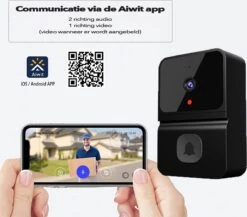 JC's - Mini Video Deurbel - Intercom - Nachtmodus - Inclusief Gong - Icloud Opslag - Zwart -Makita || Merkloos || Stanley Verkoopwinkel 1200x1052 9