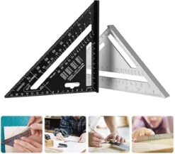 Detepo Winkelhaak - Timmerman Meet Driehoek - Blokhaak Gemaakt Van Metaal - Speed Square - 5 In 1 Gradendriehoek - Zwart -Makita || Merkloos || Stanley Verkoopwinkel 1200x1055 2