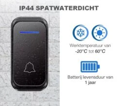 Santel - Draadloze Deurbel - Draadloos - Deur Bel - Deurbellen - Wireless Doorbell Waterdicht IP44 - Met Ontvanger - Zwart -Makita || Merkloos || Stanley Verkoopwinkel 1200x1055 9