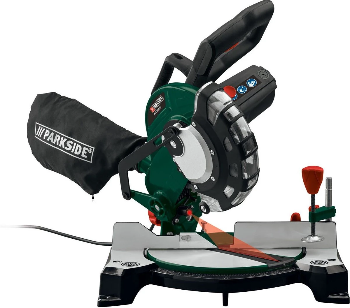 Parkside Afkortzaag En Verstekzaag 1500W - Toerental: 0 - 5000 Tpm - Verstekhoek: -45 - 45° - Traploos Kantelbare Zaagkop - Eenvoudig Te Bevestigen Stofzak - Laser Voor Verhoogde Snijprecisie - 16 Parkside Afkortzaag En Verstekzaag 1500W - Toerental: 0 - 5000 Tpm - Verstekhoek: -45 - 45° - Traploos Kantelbare Zaagkop - Eenvoudig Te Bevestigen Stofzak - Laser Voor Verhoogde Snijprecisie - - Afbeelding 16