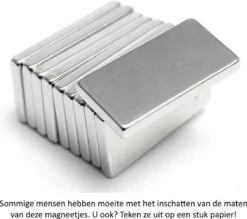 Merkloos Langwerpige Platte Neodymium Magneetjes 20 Stuks - 20 X 10 X 2 Mm