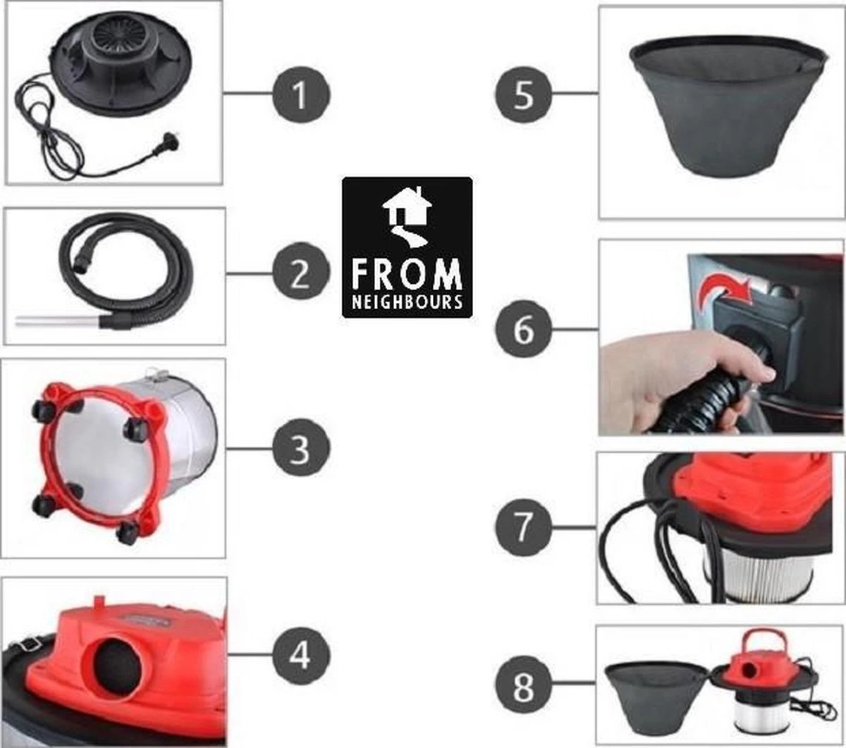 Kaminer - Aszuiger - 20L - 1200W - Openhaard - Stofzuiger - Pellet Aszuiger 6 Kaminer - Aszuiger - 20L - 1200W - Openhaard - Stofzuiger - Pellet Aszuiger - Afbeelding 6