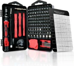 Dieux® - 125 Delige Precisie Schroevendraaierset - Rood - Magnetisch - Schroevendraaier - Gereedschapset - Bidset - Gereedschap - Reparatie - Werkbank - Opbergbox - Pasen