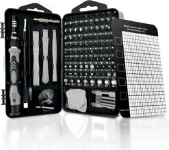 Dieux® - 125 Delige Precisie Schroevendraaierset - Grijs - Magnetisch - Schroevendraaier - Gereedschapset - Bidset - Gereedschap - Reparatie - Werkbank - Opbergbox - Pasen