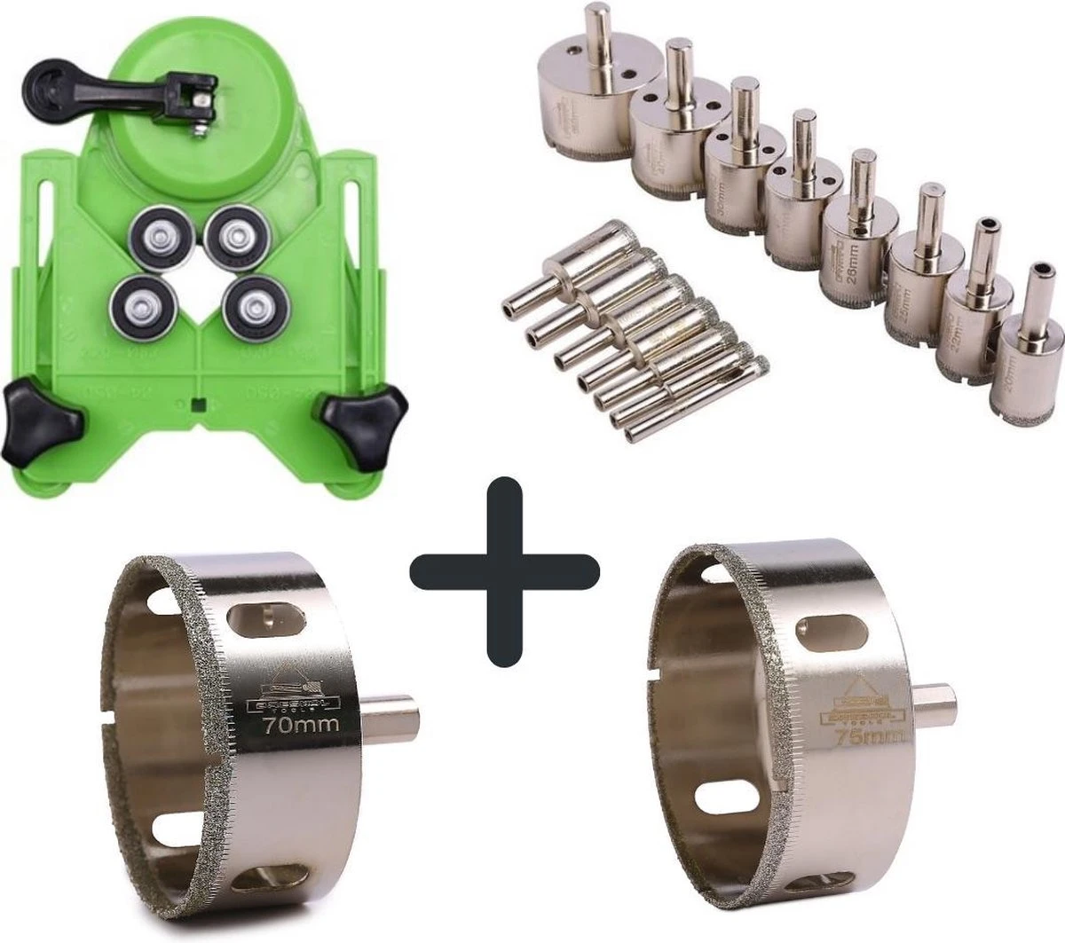 Breskol Tegelboren - Diamantboren + Boorgeleider + 70mm + 75mm Gaten Boorset - Boren - Diamant Boor Geleider - Diamantboor - Diamantborenset - Tegelboren 1 Breskol Tegelboren - Diamantboren + Boorgeleider + 70mm + 75mm Gaten Boorset - Boren - Diamant Boor Geleider - Diamantboor - Diamantborenset - Tegelboren