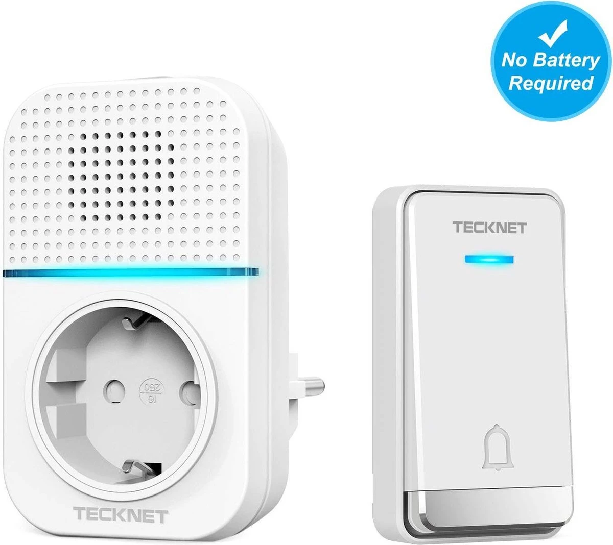 Tecknet Draadloze Deurbel - 1 Ontvanger Incl. Adapter - Wit 5 Tecknet Draadloze Deurbel - 1 Ontvanger Incl. Adapter - Wit - Afbeelding 5