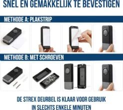 Strex Draadloze Deurbel Met 2 Ontvangers Op Batterij - Plug & Play - 300 Meter - 4 Volume / 58 Melodieën - IP55 Waterdicht -Makita || Merkloos || Stanley Verkoopwinkel 1200x1069 10
