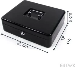 ESTARK® Geldkist - Metalen Geldkistje 30 X 24 X 9 Cm - Met Muntsorteerder - Met Sleutel - Metalen Geldkluisje – Geldkist -Kassa Lade – Geldlade Money Box – Spaarpot Volwassenen – Kluisjes Jongen Meisje Kinderen – Kleine Kluis Geldkistjes - Zwart -Makita || Merkloos || Stanley Verkoopwinkel 1200x1073 10