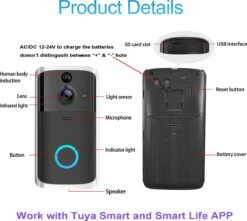 Merkloos LBP Video Deurbel Met HD Camera En Wifi - Zwart - Draadloos - Met Gong, 3 Oplaadbare Batterijen En 32GB Geheugenkaart 15 Merkloos LBP Video Deurbel Met HD Camera En Wifi - Zwart - Draadloos - Met Gong, 3 Oplaadbare Batterijen En 32GB Geheugenkaart -Makita || Merkloos || Stanley Verkoopwinkel 1200x1076 10