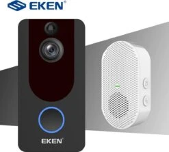 Eken - Video Deurbel V7 Zwart + Accu`s En Gong - Zeer Hoge Resolutie 1080p HD - Draadloze Deurbel -Makita || Merkloos || Stanley Verkoopwinkel 1200x1077 12