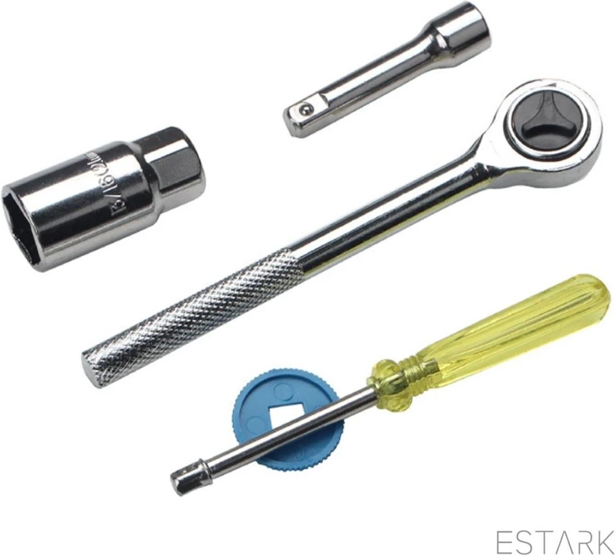 ESTARK® Professionele XL 40-Delige Dopsleutel Set - Met Momentsleutel Ratel & Verlengstuk - Doppenset Doppendoos Torx/Inbus/Hex/Kruiskop/Philips Bit Doppen Set - Ratelset - Met Snelwisselsysteem - 1/4" & 1/2" Inch Doppenset 2 ESTARK® Professionele XL 40-Delige Dopsleutel Set - Met Momentsleutel Ratel & Verlengstuk - Doppenset Doppendoos Torx/Inbus/Hex/Kruiskop/Philips Bit Doppen Set - Ratelset - Met Snelwisselsysteem - 1/4" & 1/2" Inch Doppenset - Afbeelding 2