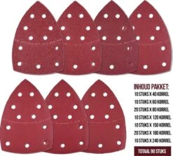 Propapier - Schuurpapier Set – 100x150MM – 90 Stuks – Schuurmachines - Verschillende Korrels Grof – Voorstuk Draaibaar - Perforatiegaten -Makita || Merkloos || Stanley Verkoopwinkel 1200x1084 6