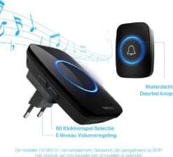 Draadloze Deurbel Met 2 Ontvangers - 5 Volume/60 Melodie - IP44 Waterdicht - Batterij Van 5 Jaar -Makita || Merkloos || Stanley Verkoopwinkel 1200x1089 18
