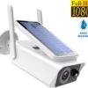 PuroTech IP Beveilingscamera - Buitencamera Met Zonnepaneel - Solar - Op Zonne Energie - Draadloos - Wifi Smart Waterproof IP66 - 1080P HD - Nachtzicht - Met Recorder