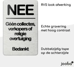 NEE Geen Collectes Verkopers Sticker - Nee Sticker - Zwart / RVS Kleur - Vriendelijk - 8x5 Cm - Bel Niet Aan - Nee Nee Sticker Brievenbus - Colportage Sticker -Makita || Merkloos || Stanley Verkoopwinkel 1200x1094 15