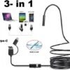 Endoscoop Camera | Inspectiecamera | Voor Android Telefoon - 1 Meter Micro USB Met Usb-C Adapter Naar Usb Man -8 Mm Kop HD