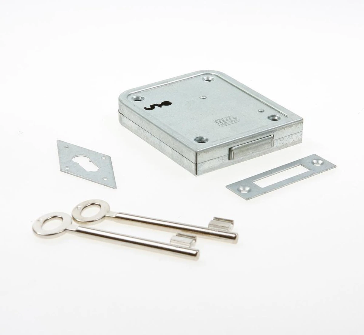 Nemef 91/11 - Opleg Deurslot - Voor Buiten - En Binnendeuren - Doornmaat 70mm - Met Sluitplaat - Met 2 Sleutels 1 Nemef 91/11 - Opleg Deurslot - Voor Buiten - En Binnendeuren - Doornmaat 70mm - Met Sluitplaat - Met 2 Sleutels