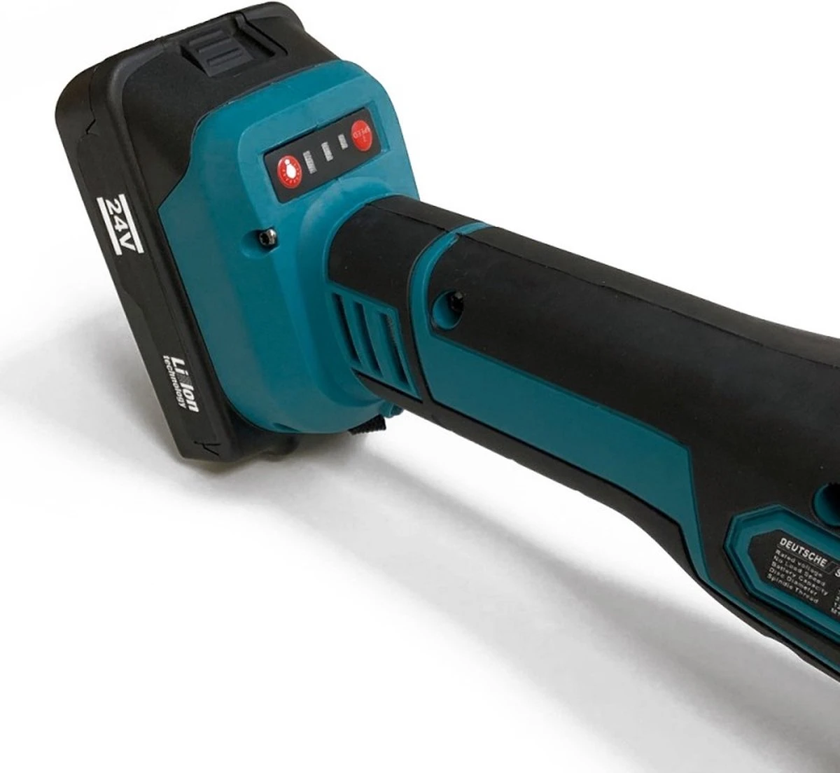 Deutsche Stahl Haakse Slijper - Slijptol - Gereedschap - Slijpmachine - Draadloos - 24V Accu - 2 Batterijen - 7000RPM - 1 Uur Snellader - 2 Zaagblad Van 125mm - Softgrip - Met Tas - Blauw 9 Deutsche Stahl Haakse Slijper - Slijptol - Gereedschap - Slijpmachine - Draadloos - 24V Accu - 2 Batterijen - 7000RPM - 1 Uur Snellader - 2 Zaagblad Van 125mm - Softgrip - Met Tas - Blauw - Afbeelding 9