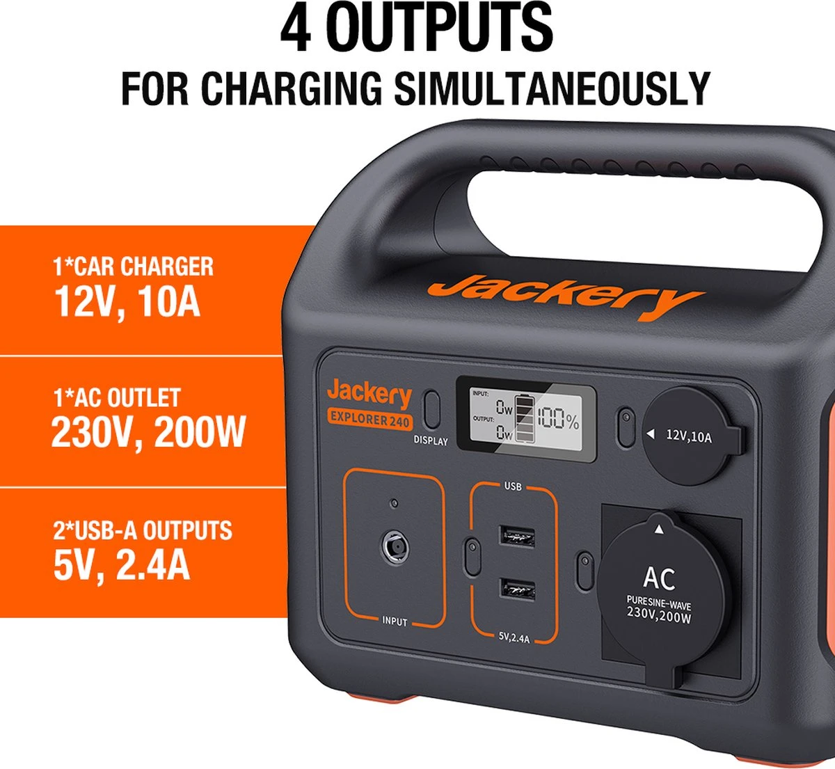 Jackery Explorer 240 - Draagbare Powerstation - Elektrische Gereedschapsaccu - 230V Power Station Generator 5 Jackery Explorer 240 - Draagbare Powerstation - Elektrische Gereedschapsaccu - 230V Power Station Generator - Afbeelding 5