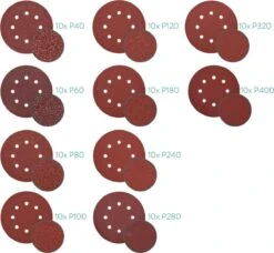 Navaris 100x Rond Schuurpapier - Voor Schuurmachines - Klittenbandbevestiging - 125 Mm - Korrel 40-400 - Schuurschijven Voor Hout, Metaal En Meer -Makita || Merkloos || Stanley Verkoopwinkel 1200x1106 12
