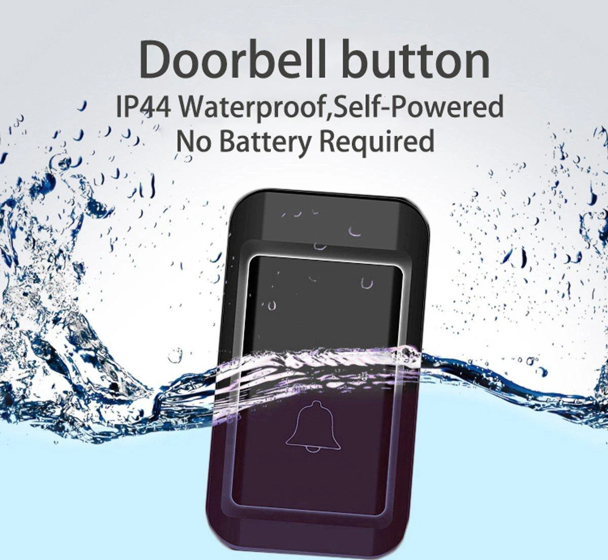 Draadloze Deurbel Met 2 Ontvangers - Plug&Play - Regelbaar Volume / Melodie - Oplichtende LED's - De Belset Werkt Geheel Zonder Batterijen 4 Draadloze Deurbel Met 2 Ontvangers - Plug&Play - Regelbaar Volume / Melodie - Oplichtende LED's - De Belset Werkt Geheel Zonder Batterijen - Afbeelding 4
