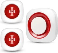Zorgoproep Thuisnoodoproep Voor Ouderen Zorg Voor Ouderen Paniekalarm Draadloze Alarmzender SOS Alarm Draadloos Met Batterijen (1 X SOS Zender)