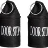 ESSCHERT DESIGN Deurstopper Met Ring Van Canvas - Functionele Hoogte: 16cm - SET 2-Stuks Gevuld Met Zand - Zwart
