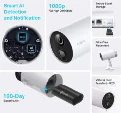 TP-Link Tapo C400S2 - 2 Beveiligingscamera's Voor Binnen & Buiten + Hub - 1080P - Tot 180 Dagen Batterij - IP-camera 13 TP-Link Tapo C400S2 - 2 Beveiligingscamera's Voor Binnen & Buiten + Hub - 1080P - Tot 180 Dagen Batterij - IP-camera -Makita || Merkloos || Stanley Verkoopwinkel 1200x1115 9