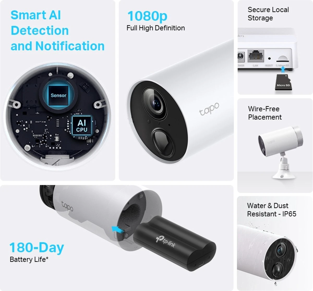 TP-Link Tapo C400S2 - 2 Beveiligingscamera's Voor Binnen & Buiten + Hub - 1080P - Tot 180 Dagen Batterij - IP-camera 7 TP-Link Tapo C400S2 - 2 Beveiligingscamera's Voor Binnen & Buiten + Hub - 1080P - Tot 180 Dagen Batterij - IP-camera - Afbeelding 7