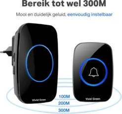 Vivid Green Draadloze Deurbel Met 2 Ontvangers – Deurbel Draadloos - Deurbellen – Wireless Doorbell - IP44 Waterdicht -Makita || Merkloos || Stanley Verkoopwinkel 1200x1120 17