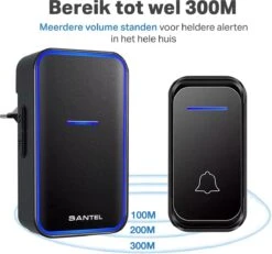 Santel - Draadloze Deurbel - Draadloos - Deur Bel - Deurbellen - Wireless Doorbell Waterdicht IP44 - Met Ontvanger - Zwart -Makita || Merkloos || Stanley Verkoopwinkel 1200x1120 22