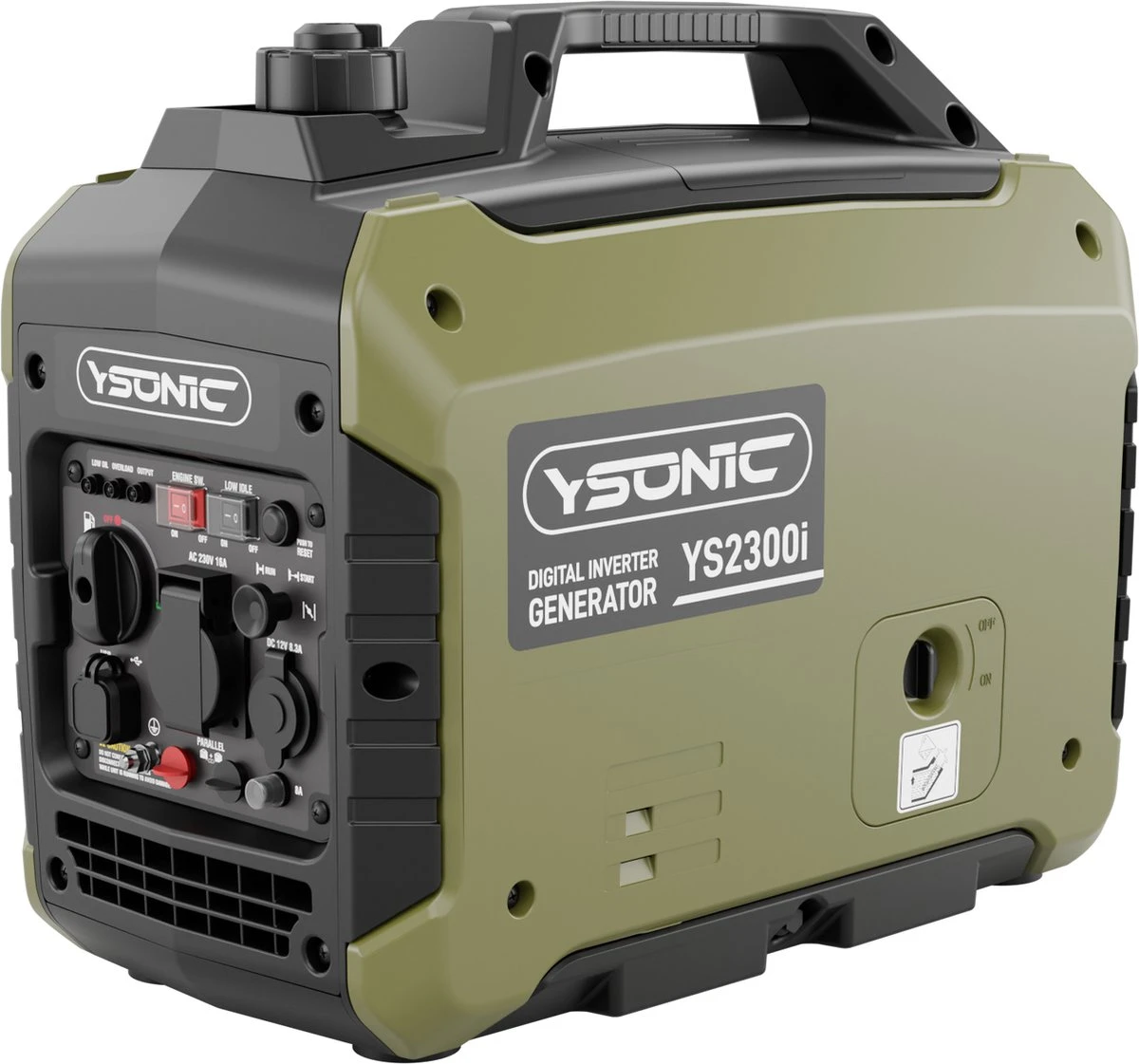 YSONIC YS2300i Inverter Generator - 2KW - 230V - USB - Autolader En Parallel Poort - Fluisterstil 58 DB -Olie En Overload Alarm 1 YSONIC YS2300i Inverter Generator - 2KW - 230V - USB - Autolader En Parallel Poort - Fluisterstil 58 DB -Olie En Overload Alarm