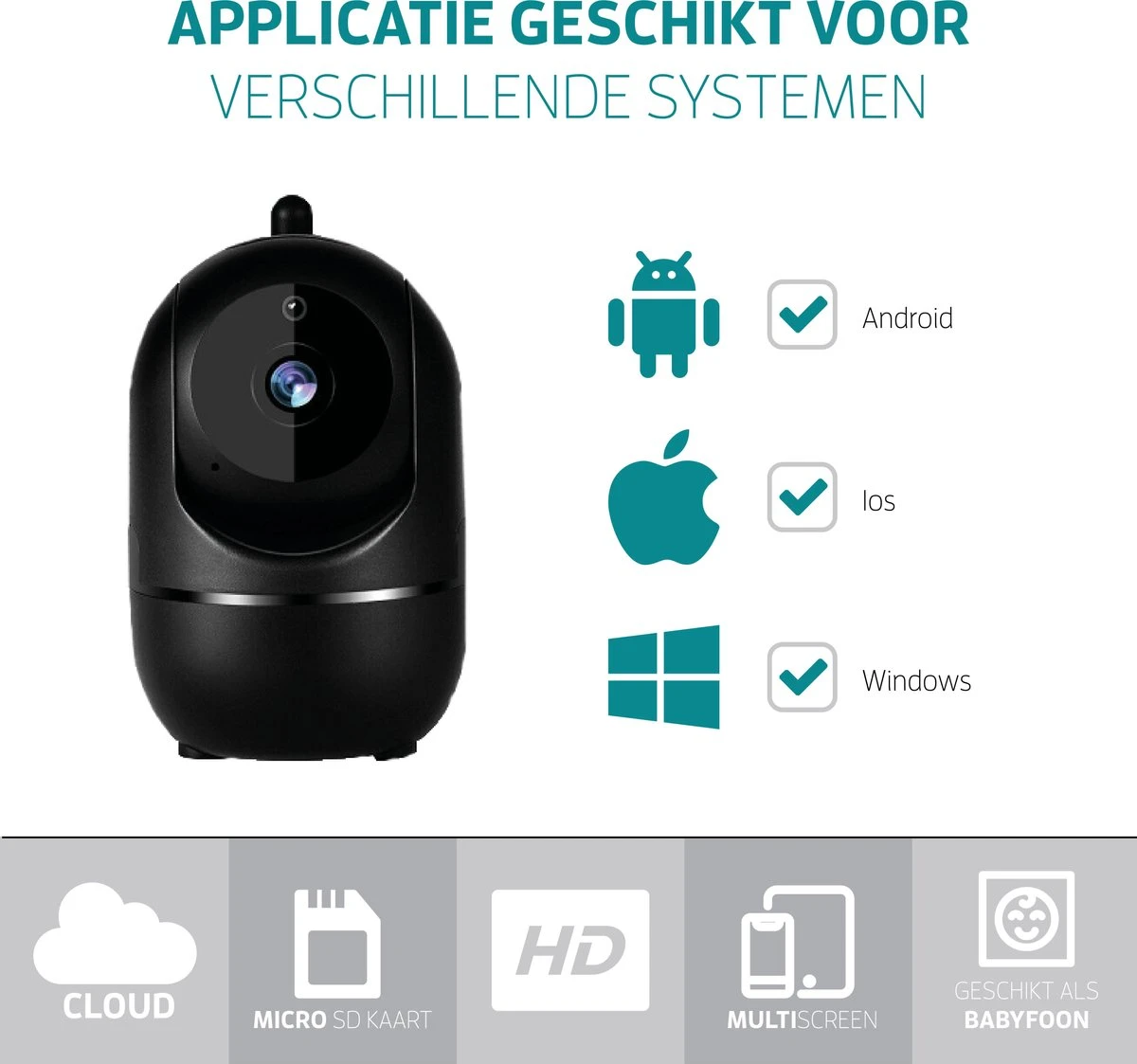 Beveiligingscamera - Huisdiercamera - WiFi - Beweeg En Geluidsdetectie - Werkt Met App - Zwart 9 Beveiligingscamera - Huisdiercamera - WiFi - Beweeg En Geluidsdetectie - Werkt Met App - Zwart - Afbeelding 9