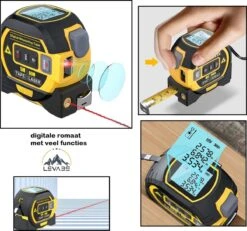Levabe 3 In 1 Slimme Rolmaat - Digitale Laser - Afstandsmeter 40M - Elektronische Metrische Systeem - 5M Meetlint - Roestvrij - Display -Makita || Merkloos || Stanley Verkoopwinkel 1200x1124 2